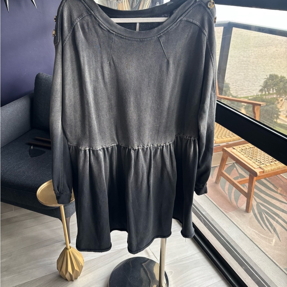 Free People Charcoal Sweatshirt Dress
